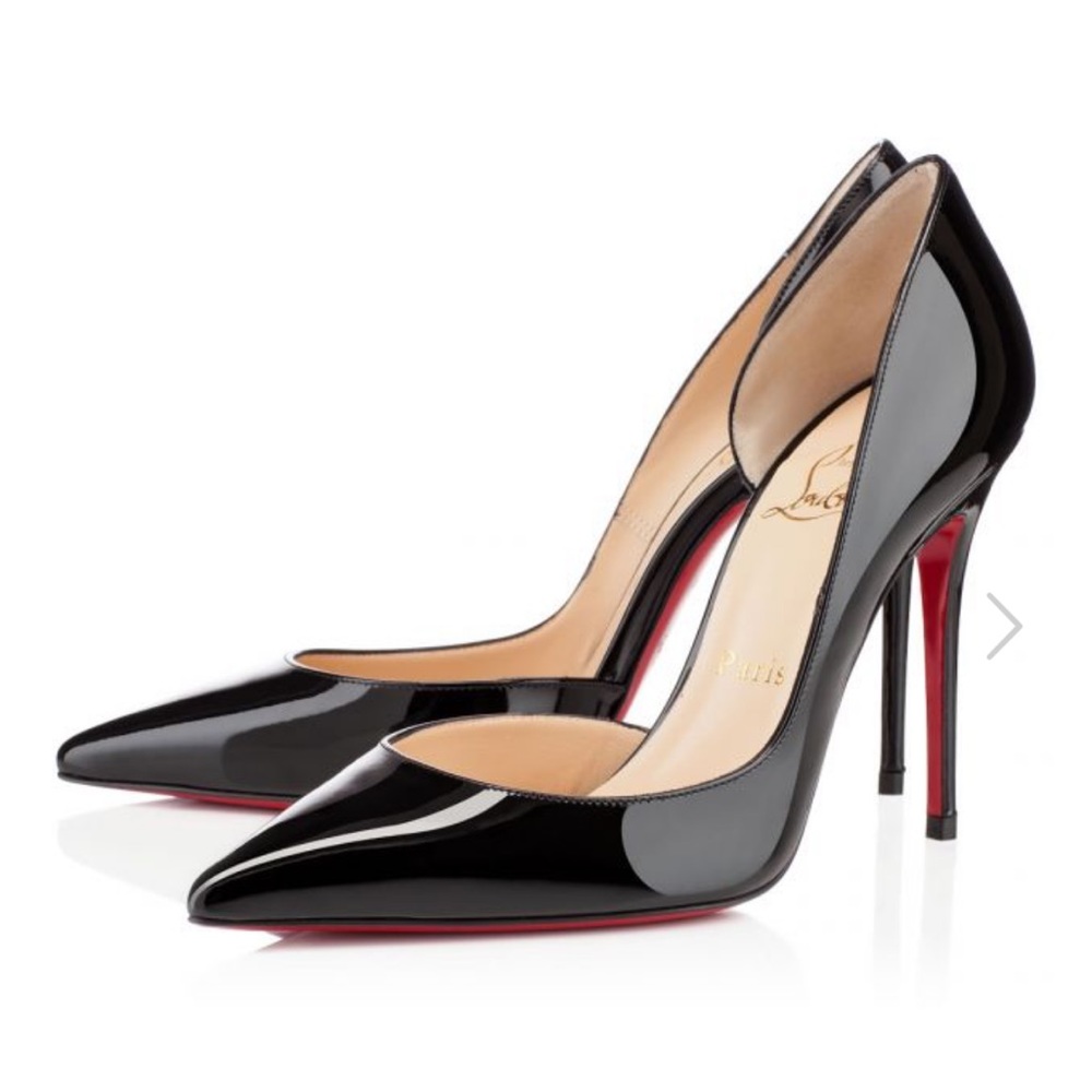 Christian Louboutin Iriza Patent Open-Side Red Sole Pump